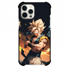 Dragon Ball Gogeta Phone Case For iPhone And Samsung Galaxy Devices - Gogeta Portrait Yellow Background