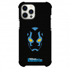 Blue Beetle Phone Case For iPhone And Samsung Galaxy Devices - Blue Beetle Avatar Minimalist On Black Background