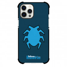 Blue Beetle Phone Case For iPhone And Samsung Galaxy Devices - Blue Beetle Scarab Logo On Blue Background