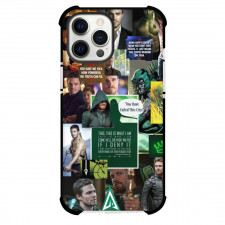 DC Green Arrow Phone Case For iPhone and Samsung Galaxy Devices - Green Arrow Collage With Quotes