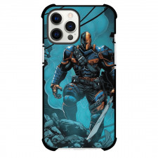 DC Green Arrow Deathstroke Phone Case For iPhone and Samsung Galaxy Devices - Deathstroke Illustration Ruins Background