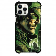 DC Green Arrow Phone Case For iPhone and Samsung Galaxy Devices - Green Arrow Side Portrait City Background