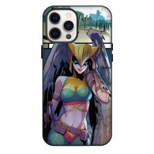 DC Hawk Girl Phone Case For iPhone Samsung Galaxy Pixel OnePlus Vivo Xiaomi Asus Sony Motorola Nokia - Walking Portrait Comic Art Background