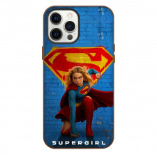 Supergirl Phone Case For iPhone Samsung Galaxy Pixel OnePlus Vivo Xiaomi Asus Sony Motorola Nokia - Supergirl Fierce Stance Poster In Brick Background