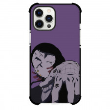 Demon Slayer Enmu Phone Case For iPhone And Samsung Galaxy Devices - Enmu Portrait Minimalist On Purple Background