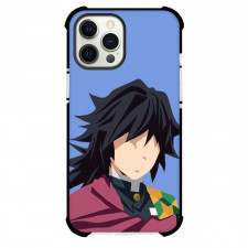 Demon Slayer Giyu Tomioka Phone Case For iPhone And Samsung Galaxy Devices - Giyu Tomioka Portrait Minimalist On Blue Background