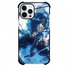 Demon Slayer Inosuke Hashibira Phone Case For iPhone Samsung Galaxy Pixel OnePlus Vivo Xiaomi Asus Sony Motorola Nokia - Inosuke Hashibira Attacking Full Moon Background