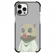 Demon Slayer Inosuke Hashibira Phone Case For iPhone And Samsung Galaxy Devices - Inosuke Hashibira Portrait Minimalist On Grey Background