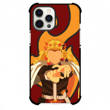 Demon Slayer Kyojuro Rengoku Phone Case For iPhone And Samsung Galaxy Devices - Kyojuro Rengoku Portrait Minimalist On Red Background