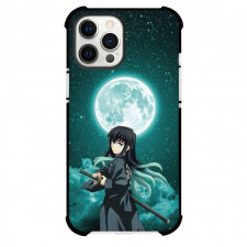 Demon Slayer Muichiro Tokito Phone Case For iPhone Samsung Galaxy Pixel OnePlus Vivo Xiaomi Asus Sony Motorola Nokia - Muichiro Tokito Looking Back Full Moon Background