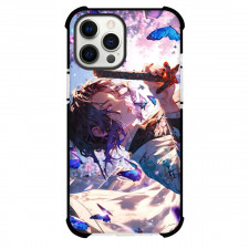 Demon Slayer Shinobu Kocho Phone Case For iPhone Samsung Galaxy Pixel OnePlus Vivo Xiaomi Asus Sony Motorola Nokia - Shinobu Kocho Drawing Sword Flying Butterflies White Background