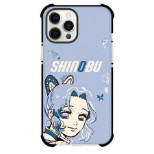 Demon Slayer Shinobu Kocho Phone Case For iPhone And Samsung Galaxy Devices - Shinobu Kocho Illustration On Purple Background