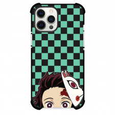 Demon Slayer Tanjiro Kamado Phone Case For iPhone And Samsung Galaxy Devices - Tanjiro Kamado Avatar On Symbol Background