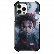 Demon Slayer Tanjiro Kamado Phone Case For iPhone Samsung Galaxy Pixel OnePlus Vivo Xiaomi Asus Sony Motorola Nokia - Tanjiro Kamado Serious Face Clouds Background