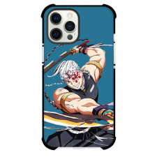 Demon Slayer Uzui Tengen Phone Case For iPhone Samsung Galaxy Pixel OnePlus Vivo Xiaomi Asus Sony Motorola Nokia - Uzui Tengen Attacking Cartoon Art Teal Background