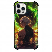 Demon Slayer Uzui Tengen Phone Case For iPhone Samsung Galaxy Pixel OnePlus Vivo Xiaomi Asus Sony Motorola Nokia - Uzui Tengen Back Portrait Green Sphere Background