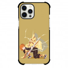 Demon Slayer Zenitsu Agatsuma Phone Case For iPhone And Samsung Galaxy Devices - Zenitsu Agatsuma Attack Mode Minimalist On Beige Background