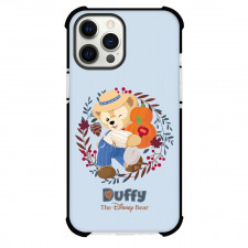 Duffy And Friends Duffy Phone Case For iPhone and Samsung Galaxy Devices - Duffy Holding Pumpkin Gray Background