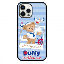 Duffy And Friends Duffy Phone Case For iPhone and Samsung Galaxy Devices - Duffy Sailor Standing On Blue Stripe Background