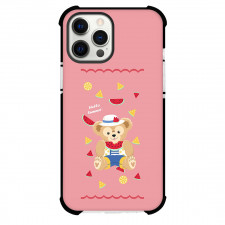Duffy And Friends Duffy Phone Case For iPhone and Samsung Galaxy Devices - Duffy Sitting On Summer Fruits Pink Background