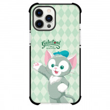 Duffy And Friends Gelatoni Phone Case For iPhone and Samsung Galaxy Devices - Gelatoni Standing On Green Diamond Shape Background