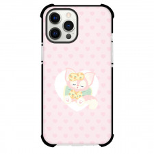 Duffy And Friends Linabell Phone Case For iPhone and Samsung Galaxy Devices - Linabell Sleeping On Pink Heart Pattern Art Background