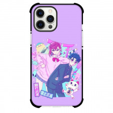 Dandadan Phone Case For iPhone Samsung Galaxy Pixel OnePlus Vivo Xiaomi Asus Sony Motorola Nokia - Ayase Momo and Okarun Purple Background