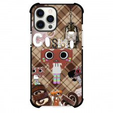Dandys World Cosmo Phone Case For iPhone Samsung Galaxy Pixel OnePlus Vivo Xiaomi Asus Sony Motorola Nokia - Cosmo Fan Art On Brown Checked Background