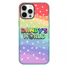 Dandys World Phone Case For iPhone Samsung Galaxy Pixel OnePlus Vivo Xiaomi Asus Sony Motorola Nokia - Dandys World Logo On Rainbow Stars Background