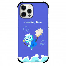 Dandys World Tisha Phone Case For iPhone Samsung Galaxy Pixel OnePlus Vivo Xiaomi Asus Sony Motorola Nokia - Tisha Cleaning Time Illustration Art On Blue Background