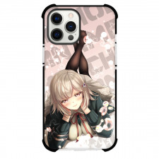 Danganronpa Chiaki Nanami Phone Case For iPhone Samsung Galaxy Pixel OnePlus Vivo Xiaomi Asus Sony Motorola Nokia - Chiaki Nanami Looks Cute with Grey Pattern Background