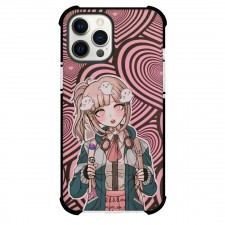 Danganronpa Chiaki Nanami Phone Case For iPhone Samsung Galaxy Pixel OnePlus Vivo Xiaomi Asus Sony Motorola Nokia - Chiaki Nanami Pinky Chicks with Heart Pattern Background