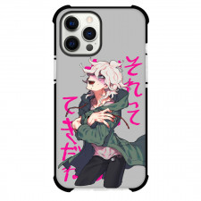 Danganropa Nagito Komaeda For iPhone Samsung Galaxy Pixel OnePlus Vivo Xiaomi Asus Sony Motorola Nokia - Nagito Komaeda Kneeling Gray Background