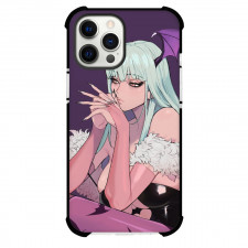 Darkstalkers Morrigan Case For iPhone Samsung Galaxy Pixel OnePlus Vivo Xiaomi Asus Sony Motorola Nokia - Morrigan Aensland Kissing her Hands Pose Violet Background