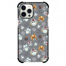 Digimon Case For iPhone Samsung Galaxy Pixel OnePlus Vivo Xiaomi Asus Sony Motorola Nokia - Monsters Pattern In Gray Background