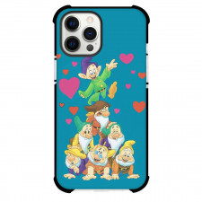 Snow White Case For iPhone Samsung Galaxy Pixel OnePlus Vivo Xiaomi Asus Sony Motorola Nokia - 7 Dwarfs Smile Heart In Blue Background
