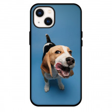 Beagle Dog Phone Case For iPhone and Samsung Galaxy Devices - Beagle Dog Standing on Blue Background