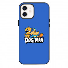 Dog Man Phone Case For iPhone Samsung Galaxy Pixel OnePlus Vivo Xiaomi Asus Sony Motorola Nokia - Dog Man Cartoon Characters On Blue Background