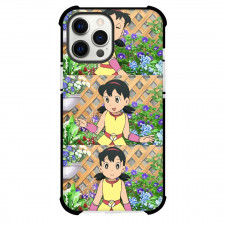 Doraemon Shizuka Phone Case For iPhone Samsung Galaxy Pixel OnePlus Vivo Xiaomi Asus Sony Motorola Nokia - Shizuka Collage Flowers Background