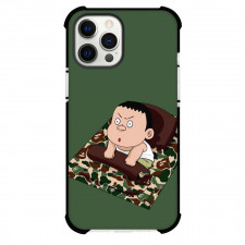 Doraemon Takeshi Phone Case For iPhone Samsung Galaxy Pixel OnePlus Vivo Xiaomi Asus Sony Motorola Nokia - Takeshi Woke Up Green Background