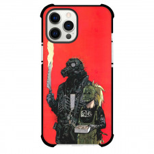 Dorohedoro Kaiman & Nikaido Phone Case For iPhone Samsung Galaxy Pixel OnePlus Vivo Xiaomi Asus Sony Motorola Nokia - Kaiman & Nikaido Hold Swords on Red Background