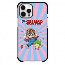 Dr.Slump Arale Norimaki Phone Case For iPhone And Samsung Galaxy Devices - Arale Norimaki Pink Yellow Background