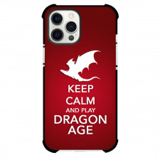 Dragon Age Phone Case For iPhone Samsung Galaxy Pixel OnePlus Vivo Xiaomi Asus Sony Motorola Nokia - Dragon Age Keep Calm And Play Dragon Age Red Background Poster