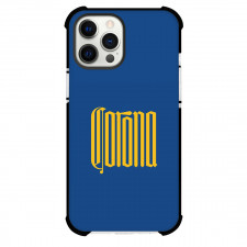 Corona Phone Case For iPhone and Samsung Galaxy Devices - Corona Lettering Series On Blue Background