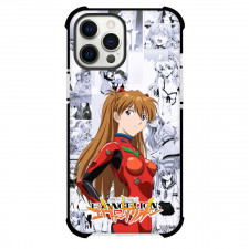 Neon Genesis Evangelion Asuka Langley Phone Case For iPhone And Samsung Galaxy Devices - Asuka Langley Portrait On Comic Background
