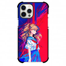 Neon Genesis Evangelion Asuka Langley Sohryu Phone Case For iPhone Samsung Galaxy Pixel OnePlus Vivo Xiaomi Asus Sony Motorola Nokia - Asuka Langley Sohryu Side Portrait Anime Art On Red Blue Background