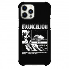Neon Genesis Evangelion Phone Case For iPhone And Samsung Galaxy Devices - Grayscale On Black Background Comic Art