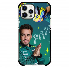 F1 Formula One Fernando Alonso Case For iPhone Samsung Galaxy Pixel OnePlus Vivo Xiaomi Asus Sony Motorola Nokia - Futuristic Gleam Poster