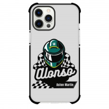F1 Formula One Fernando Alonso Case For iPhone Samsung Galaxy Pixel OnePlus Vivo Xiaomi Asus Sony Motorola Nokia - Minimalist Helmet Art