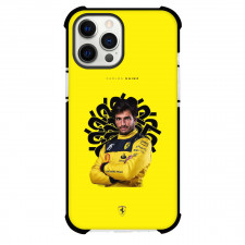 F1 Formula One Carlos Sainz Phone Case For iPhone And Samsung Galaxy Devices - Carlos Sainz Portrait On Yellow Background